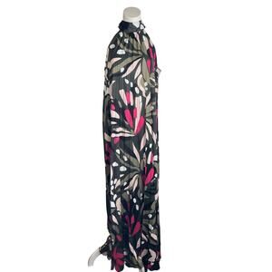 Abbey Glass Dress Women's Size XL Floral Print Pleated Maxi Dress